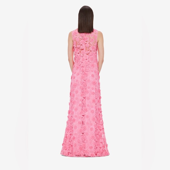 Leo Lin Eva Pink Floral Appliqued Lace Sleeveless Maxi Gown AU8/US4 NWT - Picture 4 of 13